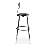 6400 Series Height Adj Heavy Duty Vinyl Steel Stool W/backrest, Supports 300 Lb, 25"-33" Seat Ht, Black,ships In 1-3 Bus Days