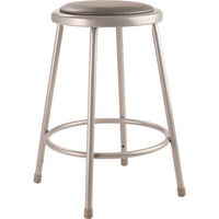 6400 Series Fixed Height Heavy Duty Vinyl Padded Steel Stool, Backless, Supports 500 Lb, 24" Seat Height, Gray Seat/base