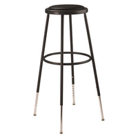 6400 Series Height Adjustable Hd Vinyl Padded Steel Stool, Supports 500 Lbs, 30.5" To 38.5" Seat Height, Black Seat/base