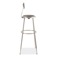 6400 Series Height Adjustable Heavy Duty Padded Stool W/backrest, Supports 300lb, 32"-39" Seat Ht, Gray,ships In 1-3 Bus Days