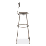 6400 Series Height Adjustable Heavy Duty Padded Stool W/backrest, Supports 300lb, 32"-39" Seat Ht, Gray,ships In 1-3 Bus Days