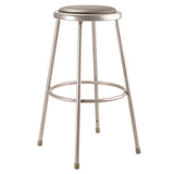6400 Series Fixed Height Heavy Duty Vinyl Padded Steel Stool, Backless, Supports 500 Lb, 30" Seat Height, Gray Seat/base