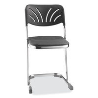 6600 Series Elephant Z-stool With Backrest, Supports 500 Lb, 18" Seat Ht, Black Seat/back, Chrome Frame,ships In 1-3 Bus Days