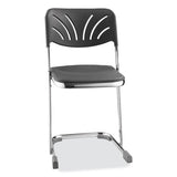 6600 Series Elephant Z-stool With Backrest, Supports 500 Lb, 18" Seat Ht, Black Seat/back, Chrome Frame,ships In 1-3 Bus Days
