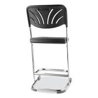 6600 Series Elephant Z-stool With Backrest, Supports 500 Lb, 22" Seat Ht, Black Seat/back, Chrome Frame,ships In 1-3 Bus Days