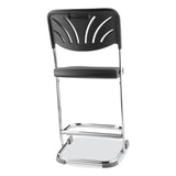 6600 Series Elephant Z-stool With Backrest, Supports 500 Lb, 22" Seat Ht, Black Seat/back, Chrome Frame,ships In 1-3 Bus Days