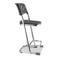 6600 Series Elephant Z-stool With Backrest, Supports 500 Lb, 22" Seat Ht, Black Seat/back, Chrome Frame,ships In 1-3 Bus Days