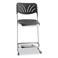 6600 Series Elephant Z-stool With Backrest, Supports 500 Lb, 22" Seat Ht, Black Seat/back, Chrome Frame,ships In 1-3 Bus Days