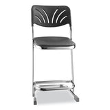6600 Series Elephant Z-stool With Backrest, Supports 500 Lb, 22" Seat Ht, Black Seat/back, Chrome Frame,ships In 1-3 Bus Days