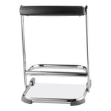 6600 Series Elephant Z-stool, Backless, Supports Up To 500lb, 22" Seat Height, Black Seat, Chrome Frame,ships In 1-3 Bus Days