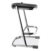 6600 Series Elephant Z-stool, Backless, Supports Up To 500lb, 24" Seat Height, Black Seat, Chrome Frame,ships In 1-3 Bus Days