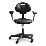 6700 Series Polyurethane Adj Height Task Chair W/arms, Supports 300lb, 16"-21" Seat Ht, Black Seat/base,ships In 1-3 Bus Days