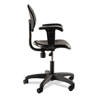6700 Series Polyurethane Adj Height Task Chair W/arms, Supports 300lb, 16"-21" Seat Ht, Black Seat/base,ships In 1-3 Bus Days