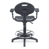 6700 Series Polyurethane Adj Height Task Chair W/arms, Supports 300lb, 22"-32" Seat Ht, Black Seat/base,ships In 1-3 Bus Days