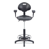 6700 Series Polyurethane Adj Height Task Chair W/arms, Supports 300lb, 22"-32" Seat Ht, Black Seat/base,ships In 1-3 Bus Days