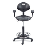 6700 Series Polyurethane Adj Height Task Chair W/arms, Supports 300lb, 22"-32" Seat Ht, Black Seat/base,ships In 1-3 Bus Days