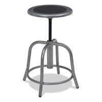 6800 Series Height Adj Metal Seat Swivel Stool, Supports 300 Lb, 18"-24" Seat Ht, Black Seat, Gray Base,ships In 1-3 Bus Days