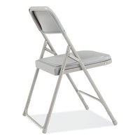 800 Series Premium Plastic Folding Chair, Supports 500 Lb, 18" Seat Ht, Gray Seat/back, Gray Base, 4/ct,ships In 1-3 Bus Days