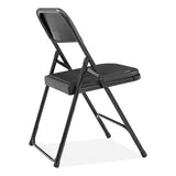 800 Series Plastic Folding Chair, Supports 500lb, 18" Seat Height, Black Seat/back, Black Base, 4/ct, Ships In 1-3 Bus Days
