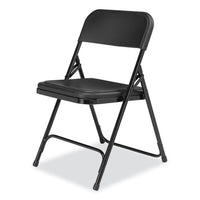 800 Series Plastic Folding Chair, Supports 500lb, 18" Seat Height, Black Seat/back, Black Base, 4/ct, Ships In 1-3 Bus Days
