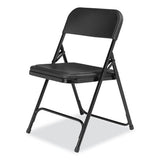 800 Series Plastic Folding Chair, Supports 500lb, 18" Seat Height, Black Seat/back, Black Base, 4/ct, Ships In 1-3 Bus Days