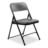 800 Series Plastic Folding Chair, Supports 500 Lb, 18" Seat Ht, Charcoal Seat/back, Black Base, 4/ct, Ships In 1-3 Bus Days