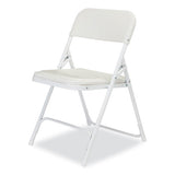 800 Series Plastic Folding Chair, Supports 500 Lb, 18" Seat Ht, Bright White Seat, White Base, 4/ct, Ships In 1-3 Bus Days