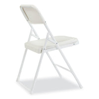 800 Series Plastic Folding Chair, Supports 500 Lb, 18" Seat Ht, Bright White Seat, White Base, 4/ct, Ships In 1-3 Bus Days