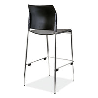 Cafetorium Bar Height Stool, Supports Up To 500lb, 31" Seat Height, Black Seat, Black Back, Chrome Base,ships In 1-3 Bus Days