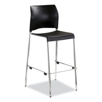 Cafetorium Bar Height Stool, Supports Up To 500lb, 31" Seat Height, Black Seat, Black Back, Chrome Base,ships In 1-3 Bus Days