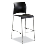 Cafetorium Bar Height Stool, Supports Up To 500lb, 31" Seat Height, Black Seat, Black Back, Chrome Base,ships In 1-3 Bus Days