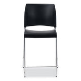 Cafetorium Counter Height Stool, Supports Up To 300 Lb, 24" Seat Height, Black Seat/back, Chrome Base, Ships In 1-3 Bus Days