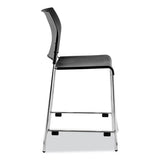 Cafetorium Counter Height Stool, Supports Up To 300 Lb, 24" Seat Height, Black Seat/back, Chrome Base, Ships In 1-3 Bus Days
