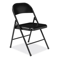 900 Series All-steel Folding Chair, Supports 250lb, 17.75" Seat Height, Black Seat/back/base, 4/ct,ships In 1-3 Business Days