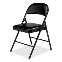 950 Series Vinyl Padded Steel Folding Chair, Supports Up To 250 Lb, 17.75" Seat Height, Black, 4/carton,ships In 1-3 Bus Days