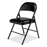 950 Series Vinyl Padded Steel Folding Chair, Supports Up To 250 Lb, 17.75" Seat Height, Black, 4/carton,ships In 1-3 Bus Days
