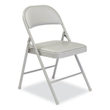 950 Series Vinyl Padded Steel Folding Chair, Supports Up To 250 Lb, 17.75" Seat Height, Gray, 4/carton, Ships In 1-3 Bus Days