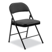 970 Series Fabric Padded Steel Folding Chair, Supports 250 Lb, 17.75" Seat Ht, Star Trail Black, 4/ct, Ships In 1-3 Bus Days
