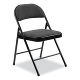 970 Series Fabric Padded Steel Folding Chair, Supports 250 Lb, 17.75" Seat Ht, Star Trail Black, 4/ct, Ships In 1-3 Bus Days