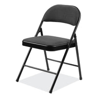 970 Series Fabric Padded Steel Folding Chair, Supports 250 Lb, 17.75" Seat Ht, Star Trail Black, 4/ct, Ships In 1-3 Bus Days