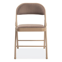 970 Series Fabric Padded Steel Folding Chair, Supports 250 Lb, 17.75" Seat Ht, Star Trail Brown, 4/ct, Ships In 1-3 Bus Days