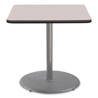 Cafe Table, 36w X 36d X 36h, Square Top/round Base, Gray Nebula Top, Gray Base, Ships In 1-3 Business Days