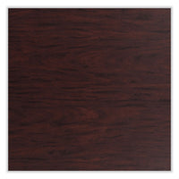 Cafe Table, 36w X 36d X 36h, Square Top/round Base, Mahogany Top, Gray Base, Ships In 1-3 Business Days