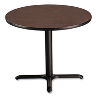 Cafe Table, 36" Diameter X 30h, Round Top/x-base, Mahogany Top, Black Base, Ships In 1-3 Business Days