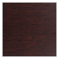 Cafe Table, 36w X 36d X 36h, Square Top/round Base, Mahogany Top, Black Base, Ships In 1-3 Business Days