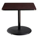 Cafe Table, 36w X 36d X 30h, Square Top/round Base, Mahogany Top, Black Base, Ships In 1-3 Business Days