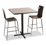 Cafe Table, 36w X 36d X 42h, Square Top/x-base, Gray Nebula Top, Black Base, Ships In 1-3 Business Days