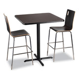 Cafe Table, 36w X 36d X 42h, Square Top/x-base, Mahogany Top, Black Base, Ships In 1-3 Business Days
