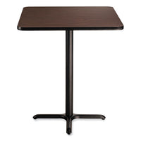 Cafe Table, 36w X 36d X 42h, Square Top/x-base, Mahogany Top, Black Base, Ships In 1-3 Business Days