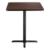 Cafe Table, 36w X 36d X 42h, Square Top/x-base, Mahogany Top, Black Base, Ships In 1-3 Business Days